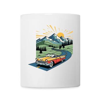Vieille voiture de la vieille école - Mug blanc - blanc - Devant