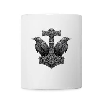 Rabe Thors Hammer Wikinger Symbol - Tasse - Weiß - Vorne
