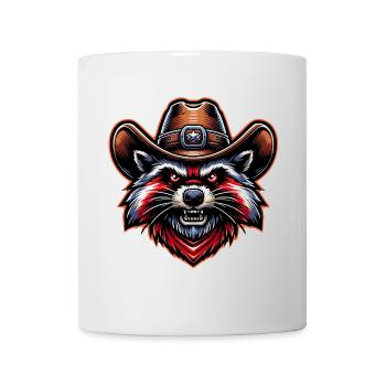 raton laveur avec chapeau de cow-boy dans le style bande dessinée - Mug blanc - blanc - Devant