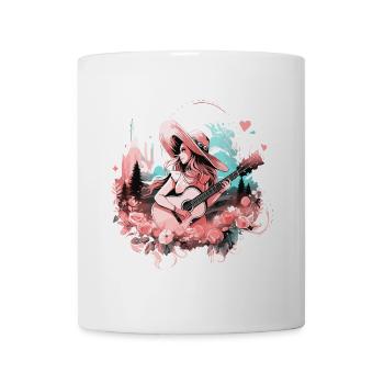 Guitare, Guitariste, Chanteur, Musique country, Vintage - Mug blanc - blanc - Devant