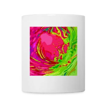 Jeu de couleurs tourbillonnant néon - Mug blanc - blanc - Devant