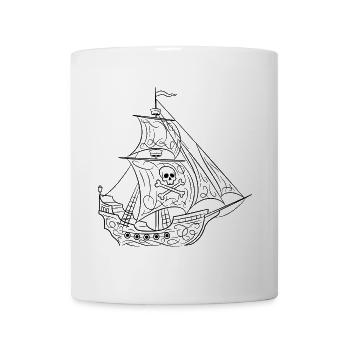 Bateau pirate - Mug blanc - blanc - Devant