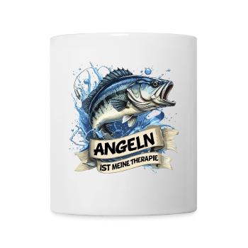 Angeln ist meine Therapie Therapy Geschenk Fischer - Tasse - Weiß - Vorne