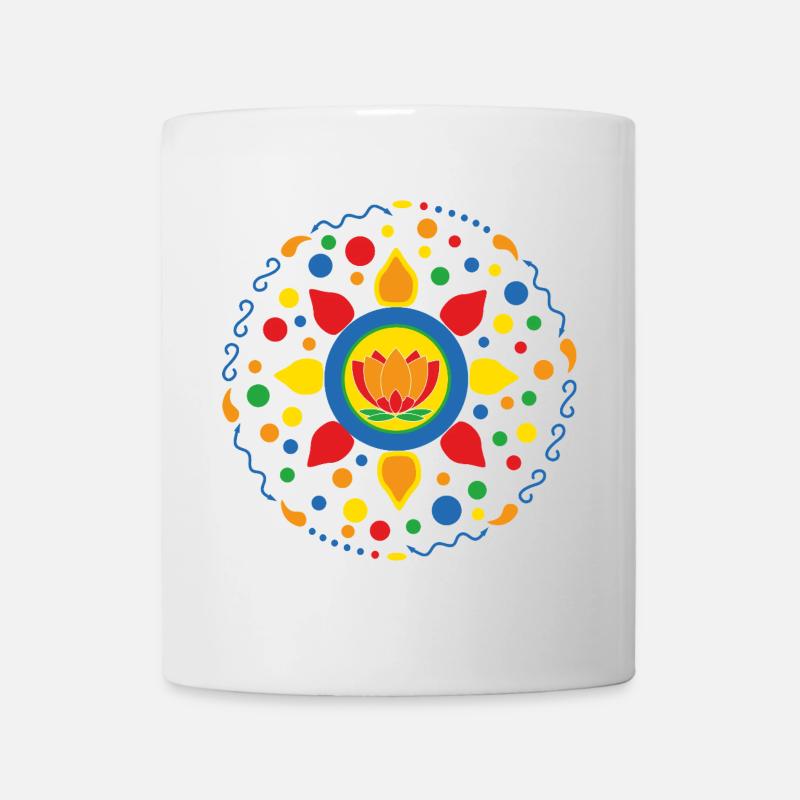 Lotusblüte Lotusblume Mandala - Tasse - Weiß