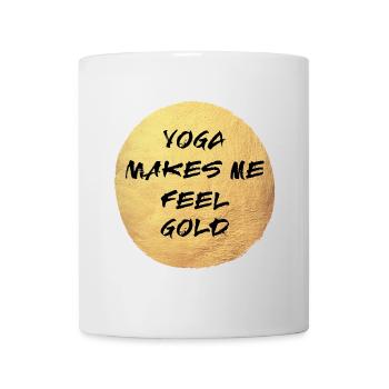 Yoga Kreis Feel Gold Luxus Vibes om Namaste rund - Tasse - Weiß - Vorne