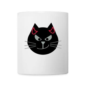 Katze mit Teufelshörnern - Tasse - Weiß - Vorne