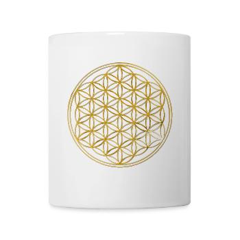 Fleur de vie GOLD 3D pour accessoires - Mug blanc - blanc - Devant