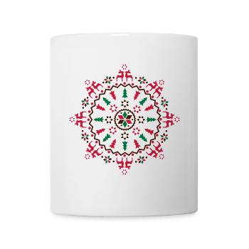 Weihnachts Mandala - Tasse - Weiß - Vorne
