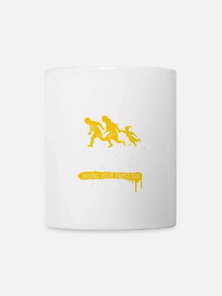 refugees welcome - stencil - bleiberecht für alle - Tasse - Weiß
