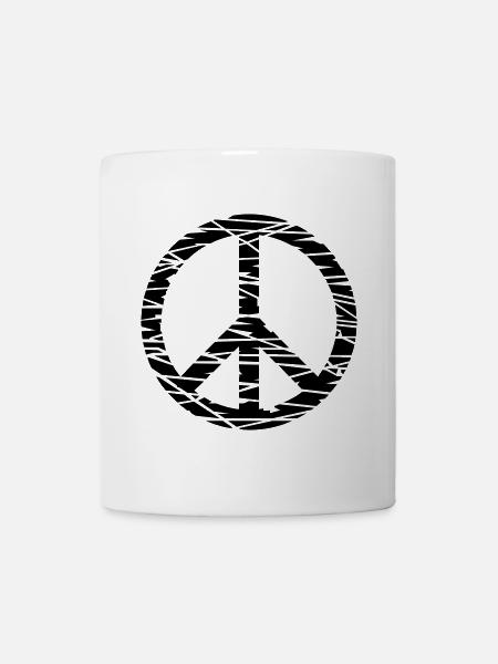 Frieden / peace (grunge, 1c) - Mug - white