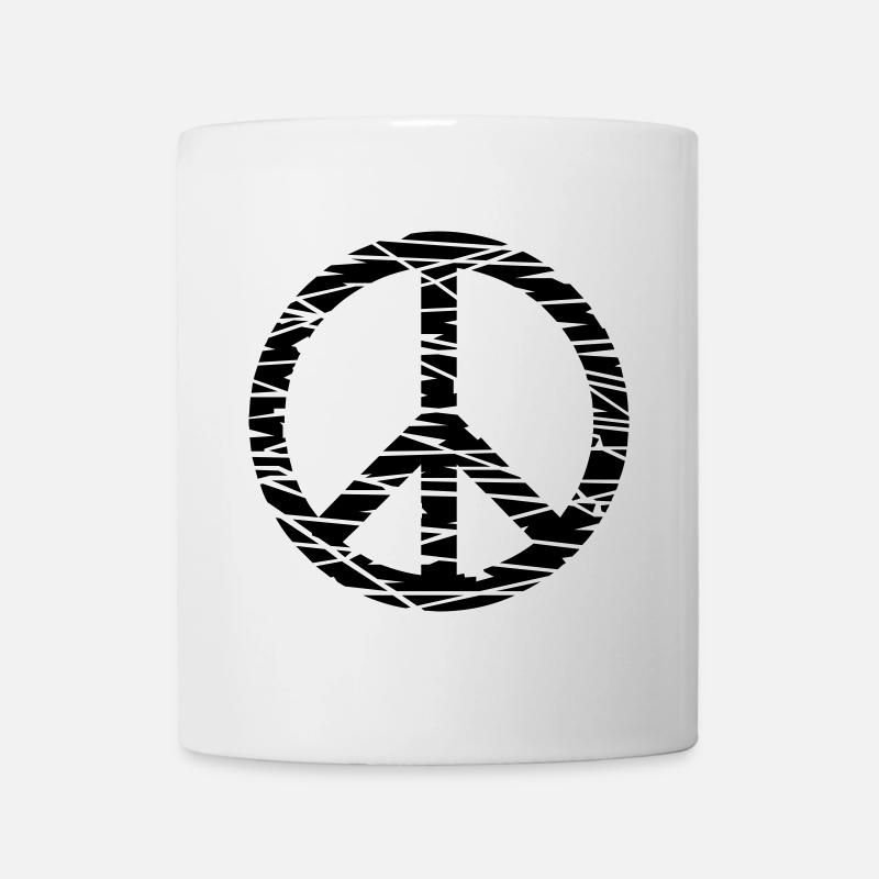 Frieden / peace (grunge, 1c) - Mug - white