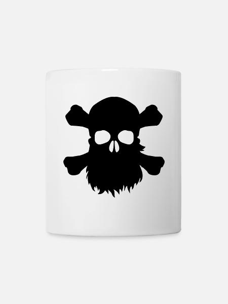 Tête de mort avec une barbe - Mug blanc - blanc