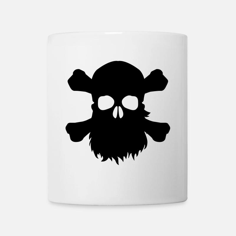 Tête de mort avec une barbe - Mug blanc - blanc