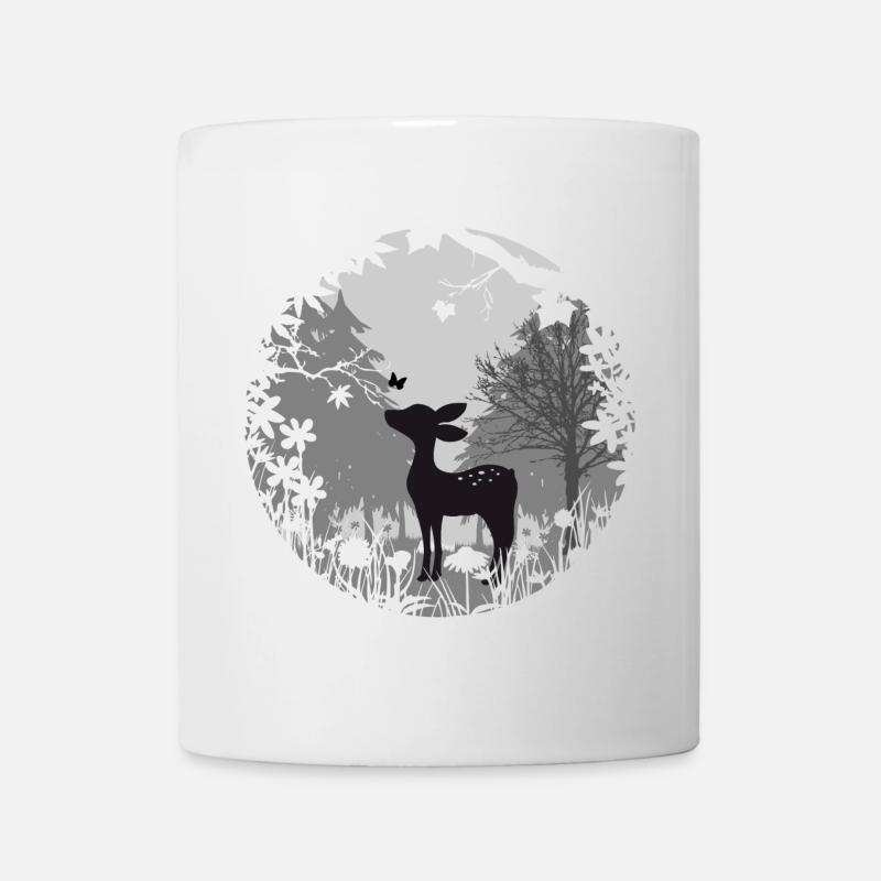 Fawn with butterfly - Mug - white
