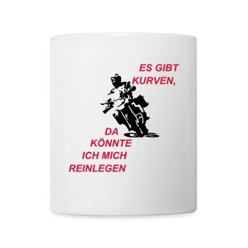 Es gibt Kurven - Tasse - Weiß - Vorne