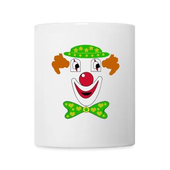 Circus Clown Gesicht mit grünem Hut - Tasse - Weiß - Vorne