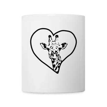 Girafe & Coeur - Mug blanc - blanc - Devant