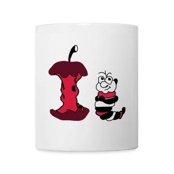 Apfel und Wurm - Tasse - Weiß - Vorne
