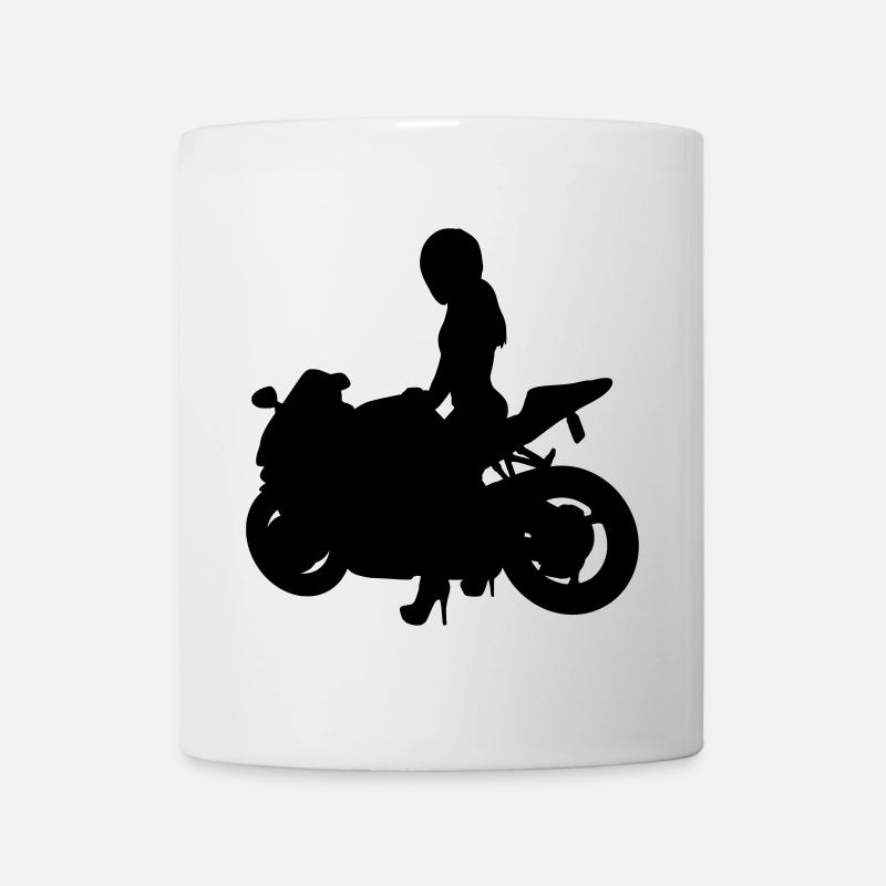 Motorradfahrerin - Tasse - Weiß