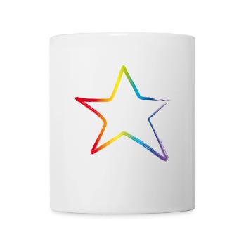star stern regenbogen outline csd  Gay musical - Tasse - Weiß - Vorne