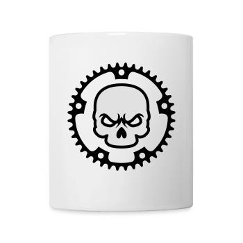 Fahrrad Totenkopf - Tasse - Weiß - Vorne