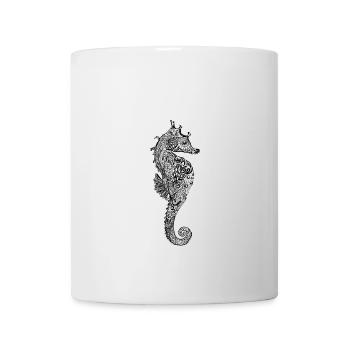 seepferd mandala tattoo niedlich meer liebe girl - Tasse - Weiß - Vorne