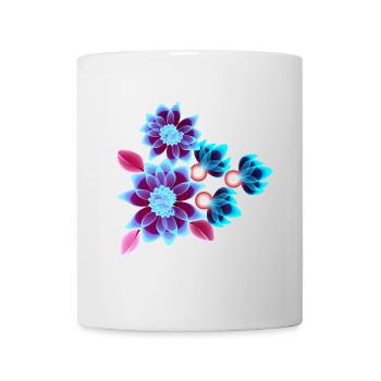 Hypnotische Blumen - Neonblumen - Tasse - Weiß - Vorne