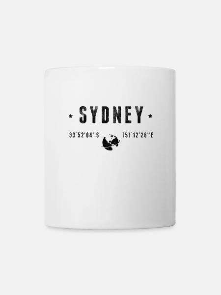 Sydney Coordonnées Géographiques Stylisées - Mug blanc - blanc