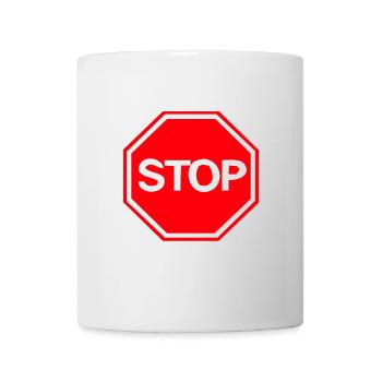 stop - Tasse - Weiß - Vorne