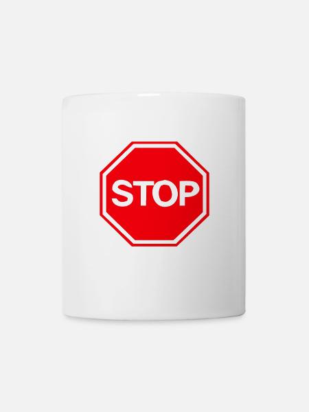 arrêt - Mug blanc - blanc