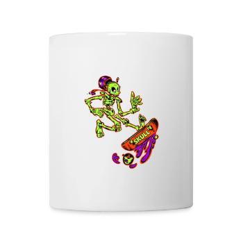 Skateboarding Skeleton Cartoon Design - Tasse - Weiß - Vorne