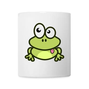 Lustiger Frosch in grün und Comic Stil - Tasse - Weiß - Vorne