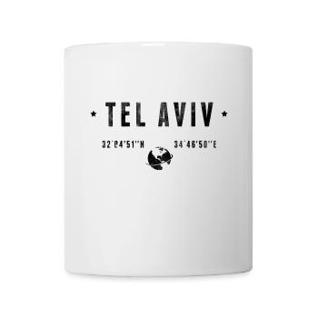 Tel Aviv Coordonnées Géographiques Stylisées - Mug blanc - blanc - Devant