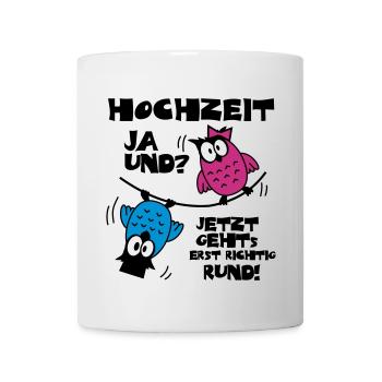 Eulen Hochzeit - ja und? - Tasse - Weiß - Vorne