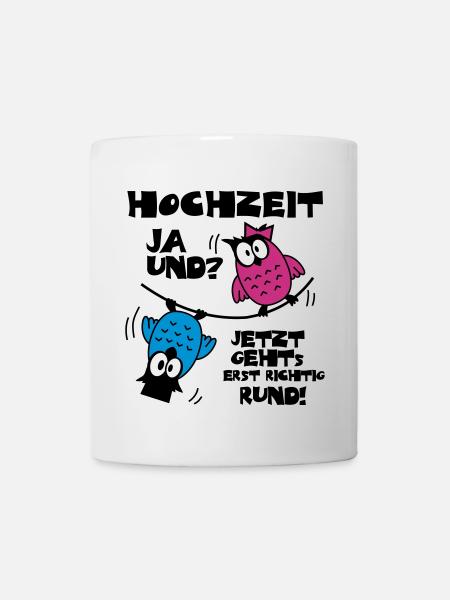 Eulen Hochzeit - ja und? - Tasse - Weiß