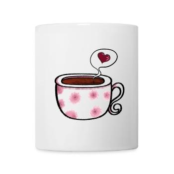 Kaffee Love I Kaffeetasse Comic I Geschenk - Tasse - Weiß - Vorne