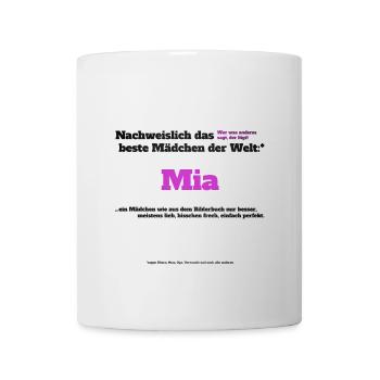Ich bin Mia - Mia als Vorname - Mädchen - Tasse - Weiß - Vorne