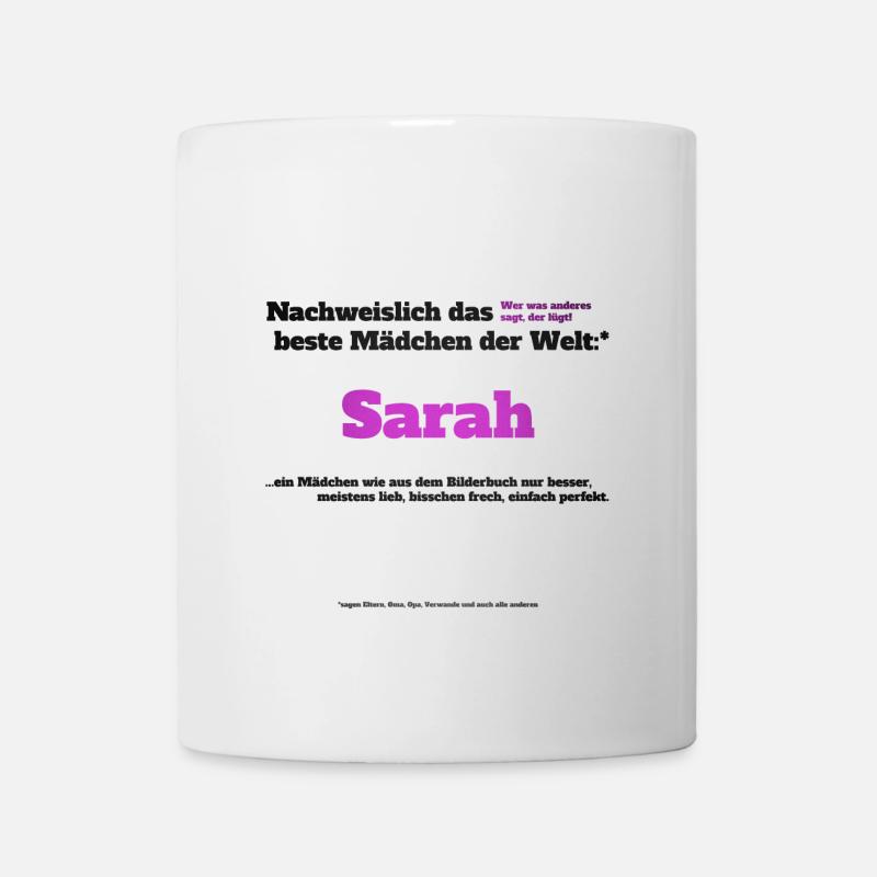 Ich bin Sarah - Sarah als Vorname - Mädchen - Tasse - Weiß