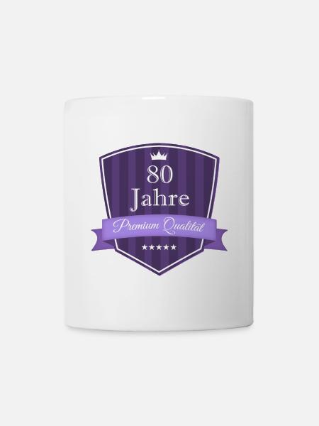 Premium 80 lila - Tasse - Weiß