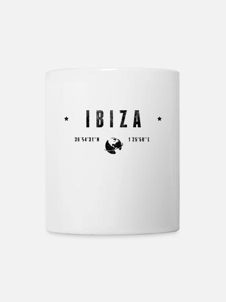 Ibiza Coordonnées Géographiques Stylisées - Mug blanc - blanc