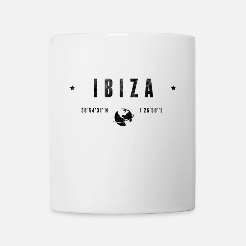 Ibiza Coordonnées Géographiques Stylisées - Mug blanc - blanc