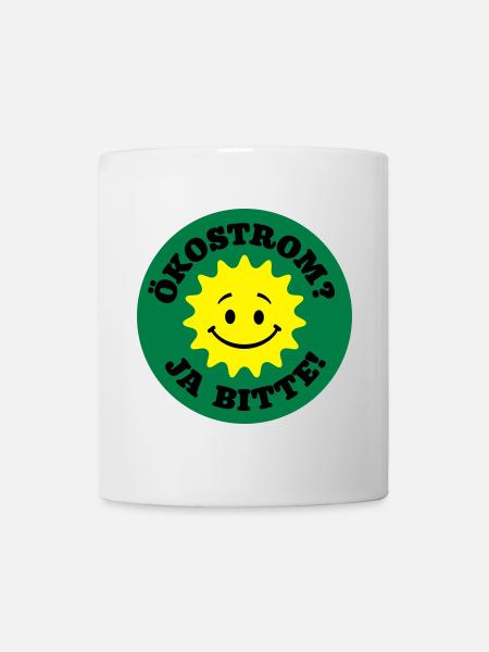 ökostrom ja bitte, atomkraft nein danke, bio öko - Tasse - Weiß