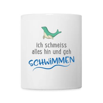 Schwimmen - Tasse - Weiß - Vorne