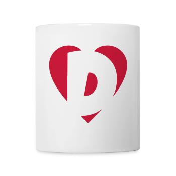 I love D - Herz D - Buchstabe D - Tasse - Weiß - Vorne