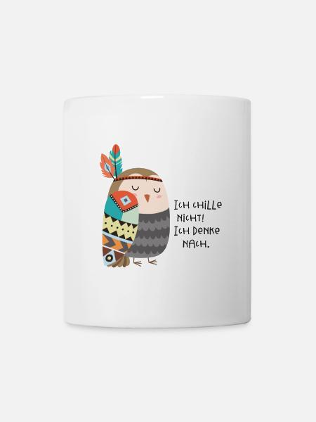 tribal Eule - Tasse - Weiß