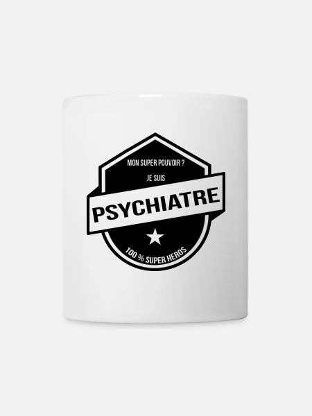 Psychiatre Superhéros Badge - Mug blanc - blanc