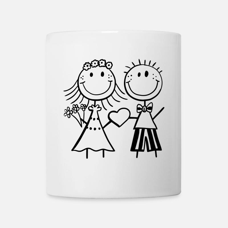 mariée chiffre de bâton drôle et le marié - mariage - Fun - Mug blanc - blanc