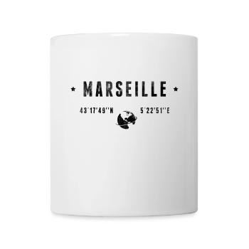 Marseille Coordonnées Géographiques Stylisées - Mug blanc - blanc - Devant