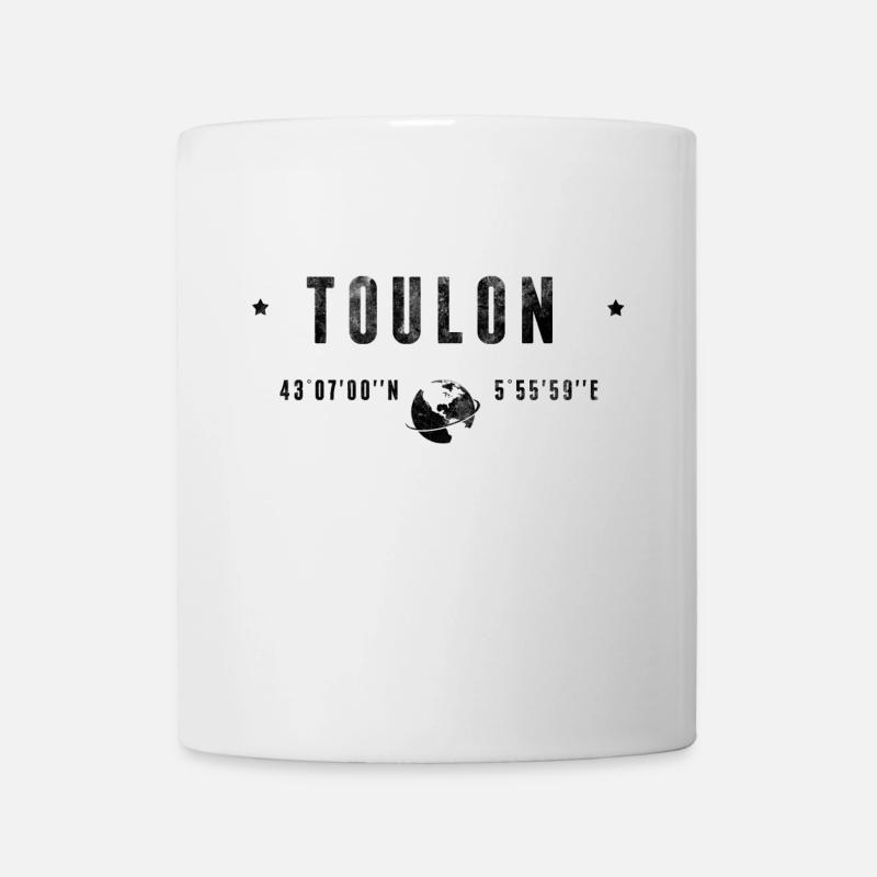 Toulon Coordonnées Géographiques Stylisées - Mug blanc - blanc