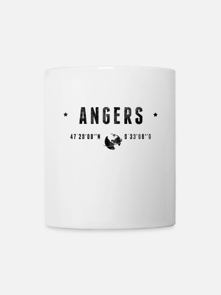 Angers Coordonnées Géographiques Stylisées - Mug blanc - blanc